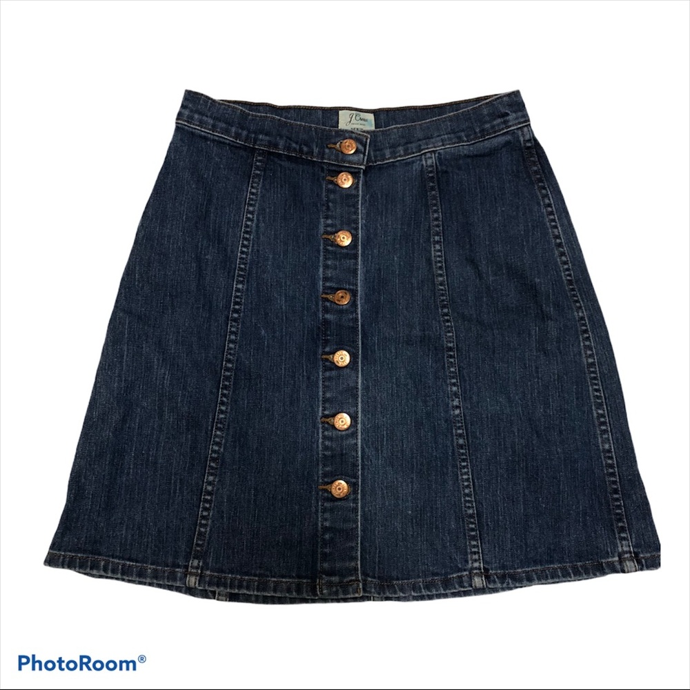 J Crew button down Denim Jean Skirt